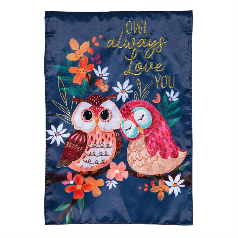 Owl Always Love You Applique Garden Flag