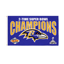 Baltimore Ravens 3X Superbowl Champions Football 3x5 Flag