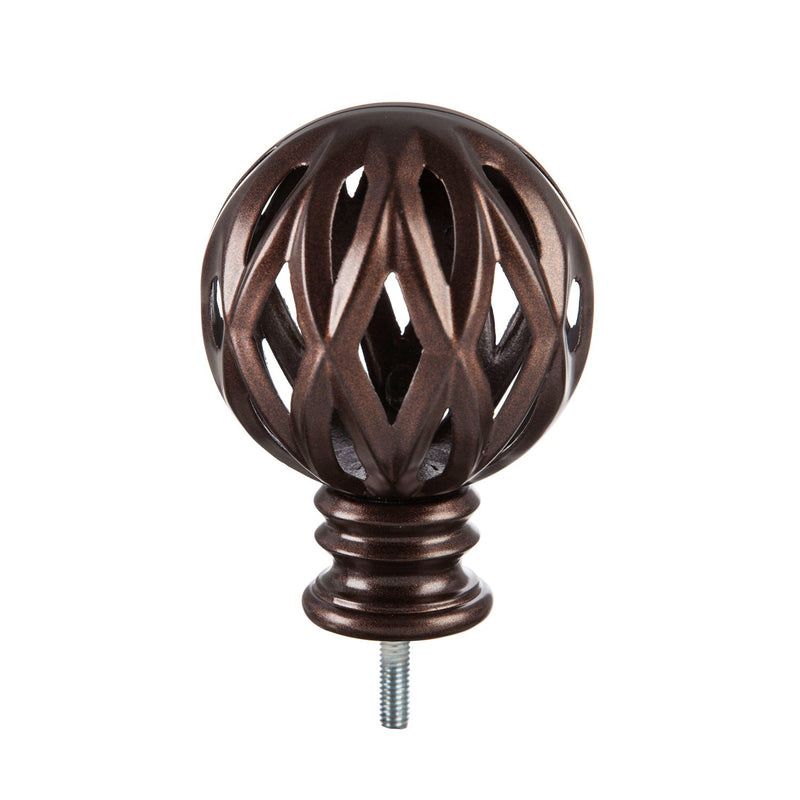 Diamond Cut Ball Interchangeable Finial, Bronze,20174