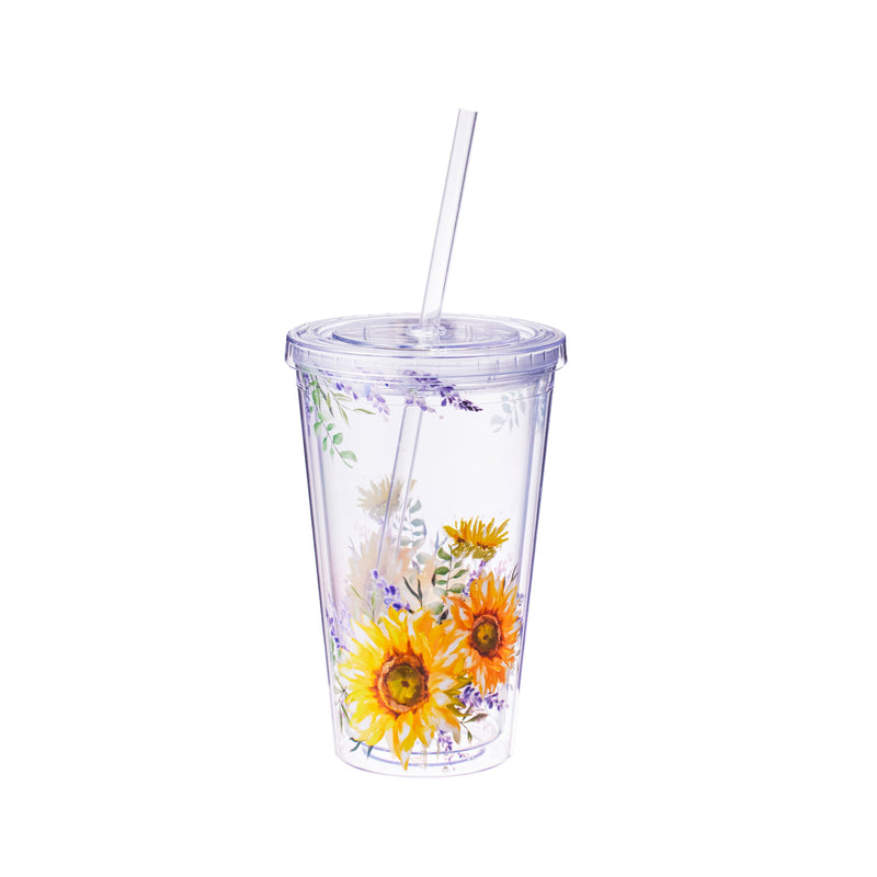 17oz Insulated Cup w/ Straw, Lavender Fields,2ac9862