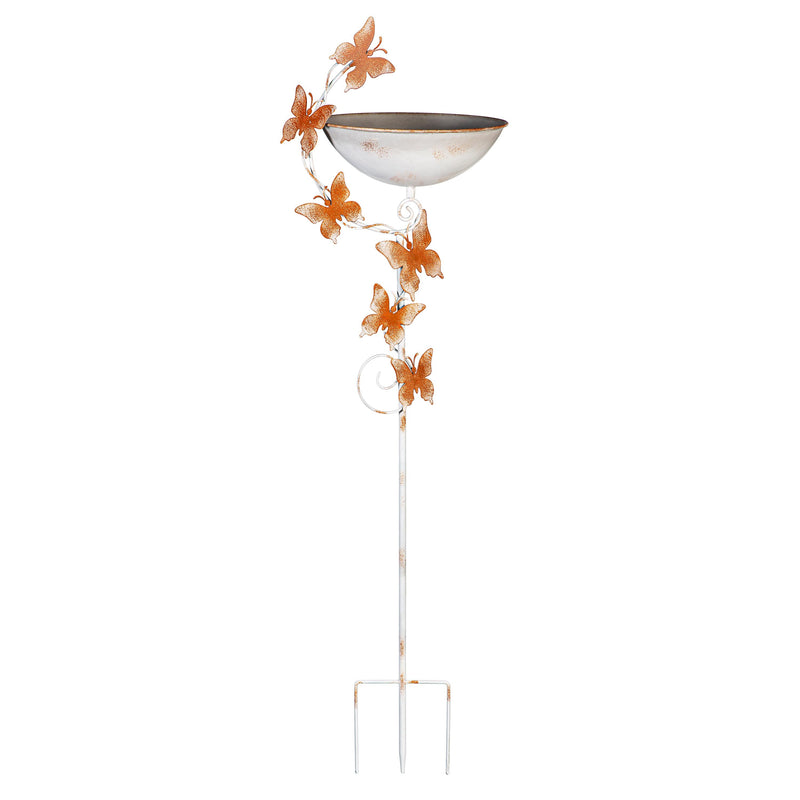 Garden of Wonder Birdbath, Metal Staked Butterfly
