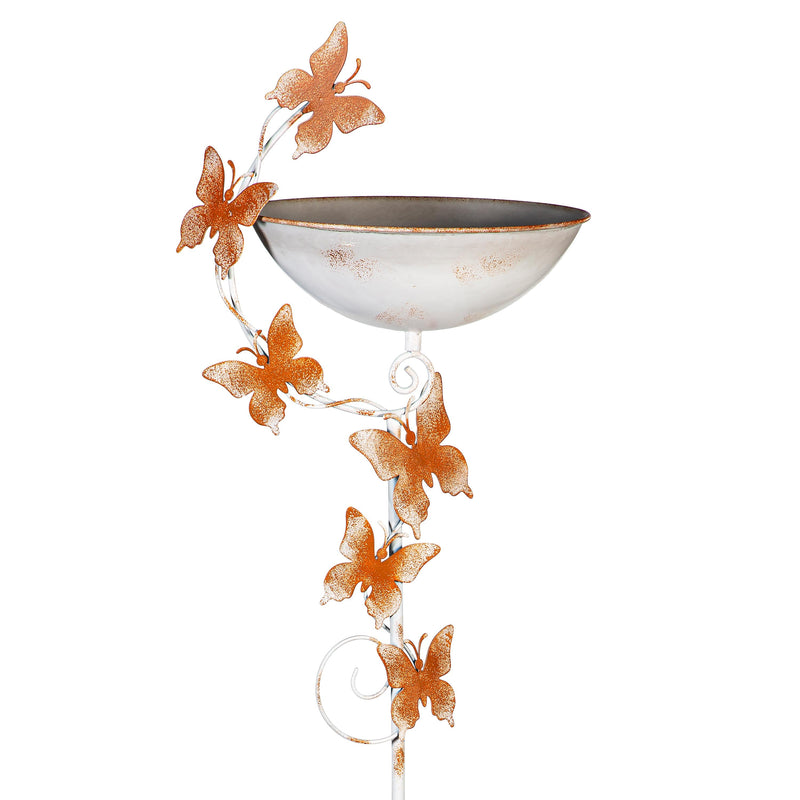 Garden of Wonder Birdbath, Metal Staked Butterfly
