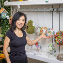 What She Shed Bird Feeder, Mosaic Glass Fly Through Rainbow Portal, 6"