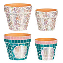 Mosaic Iridescent Coastal Cachepot, Nested Set of 2, Asst of 2