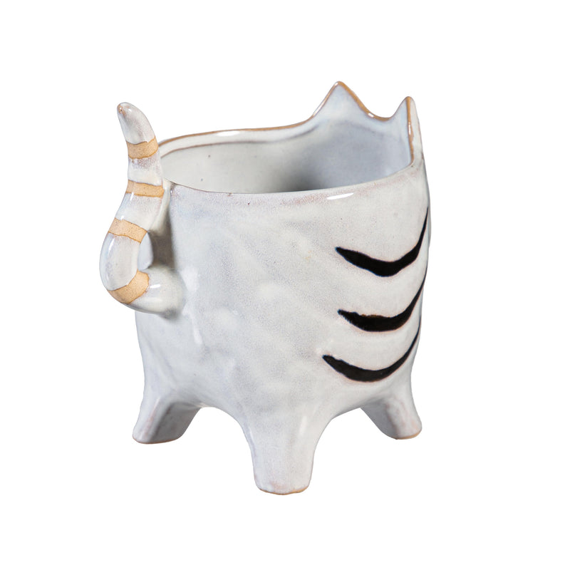 Petal & Plow Planter, Ceramic, Cat, Asst of 2