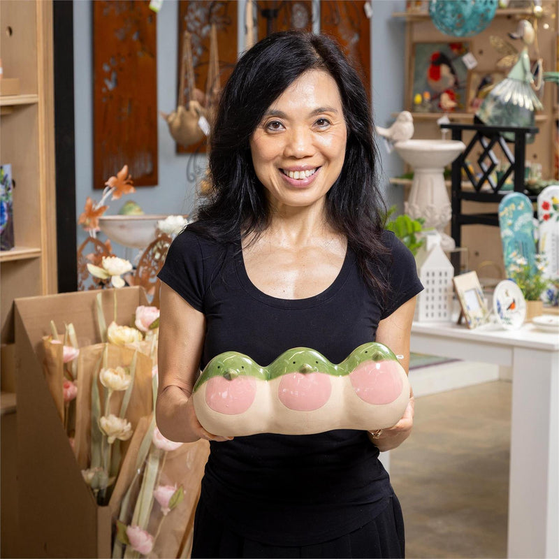 Chubby Trio of Hummingbirds Planter