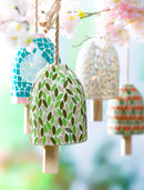 Coastal Mosaic Glass Bell Chime, Asst of 2