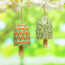 Tulip Greens Mosaic Glass Bell Chime, Asst of 2