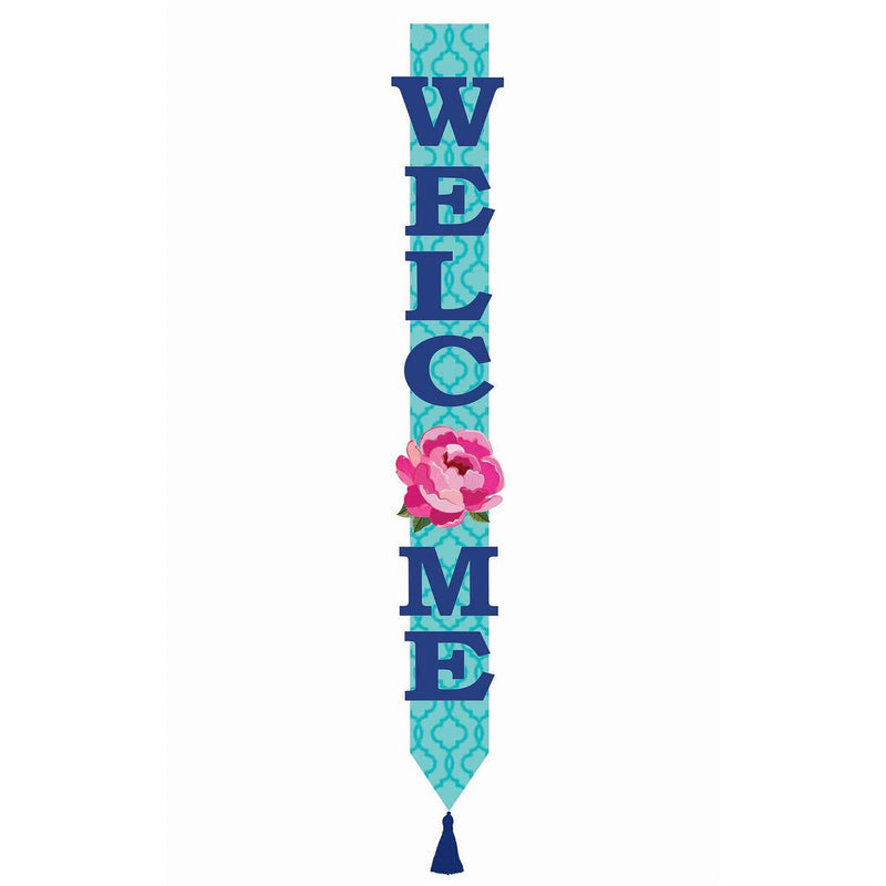 Floral Butterfly Welcome Door Banner with 3D Butterfly