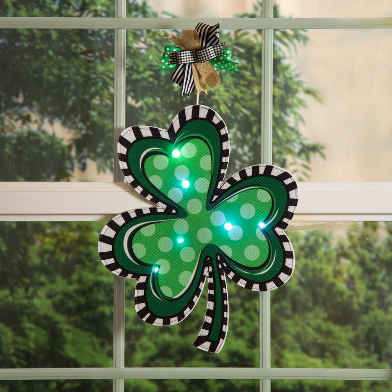 St. Patrick's Day Shamrock LED Window Décor,2ddw2464