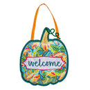 Patterned Jacobean Floral Pumpkin Door Décor