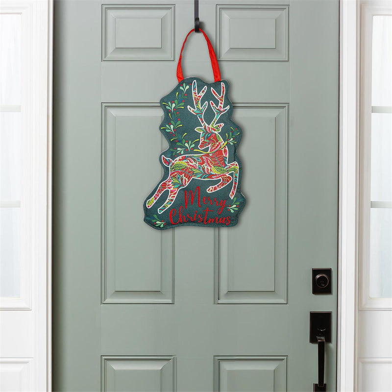 Patterned Reindeer Door Décor