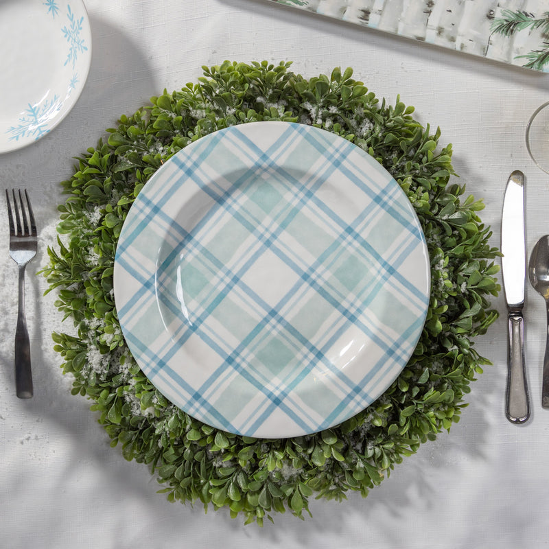 Evergreen Home Accents,11" Melamine Dinner Plate, Winter Frost,11x11x1 Inches