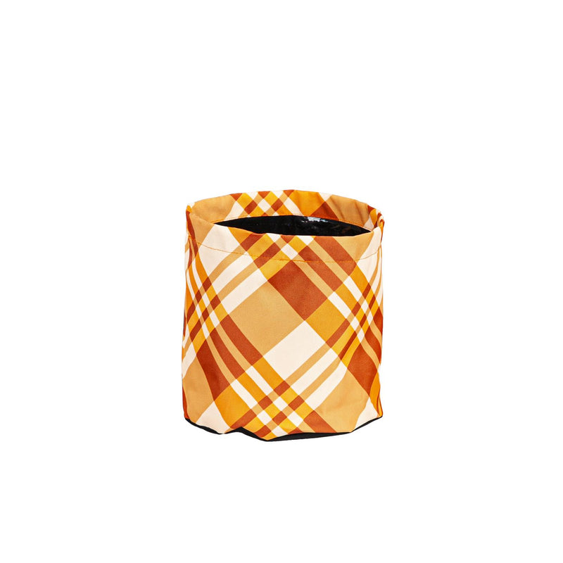 Fall Plaid Round Fabric Planters, Set of 3