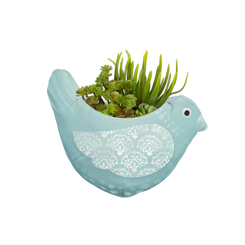 Whimsical Bird Fabric Wall Planters, Set of 3