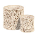 Nesting Macrame Fabric Planters, Set of 2