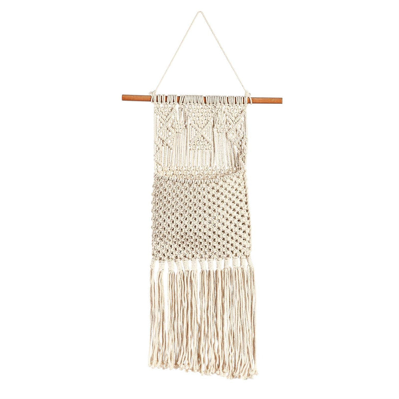 Macrame Wall Pocket Plant Cover, Natural