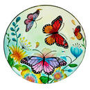 Pollinator Garden Birdbath, Glass Butterfly Family, 18"