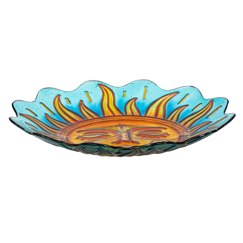 Garden of Wonder Birdbath, Glass Celestial Harmony, 18"