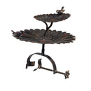 2-in-1 Sunflower Metal Birdbath and Feeder with Mounting Attachment and Stake, 48"H