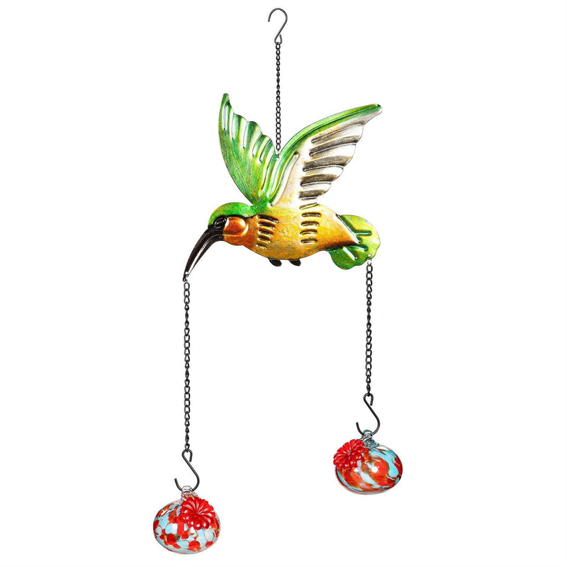 Metal Hanging Hummingbird & Butterfly Hummingbird Feeder