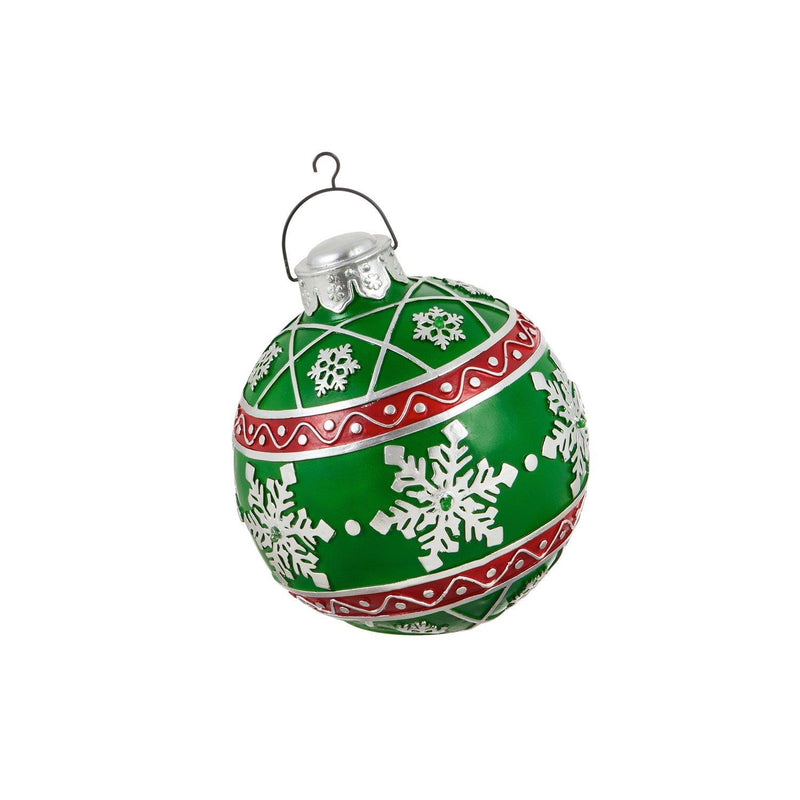 8" Battery Operated Ornament Outdoor Ornament, Green
