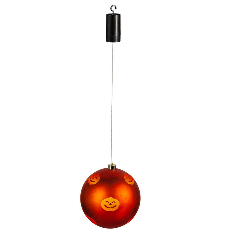 8" Shatterproof Battery Operated LED Ornament with Pumpkin, Orange,2la2135