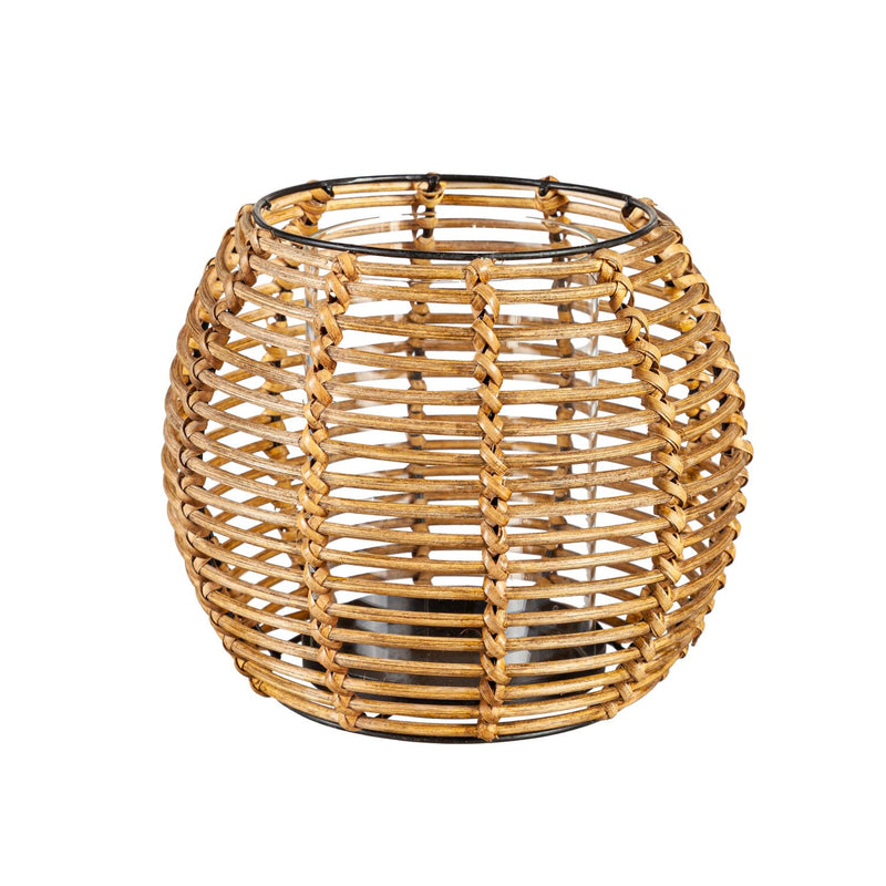 6" Round Wicker Lantern