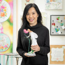 LED Garden Angel Statuary, Pink Flower