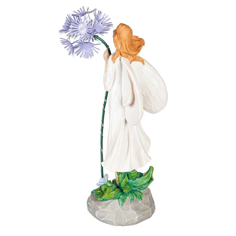 LED Garden Angel Statuary, Purple Flower
