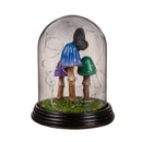 Evergreen Statuary,LED Resin Mushroom Smoked Acrylic Cloche Statue,6.1x6.1x7.3 Inches