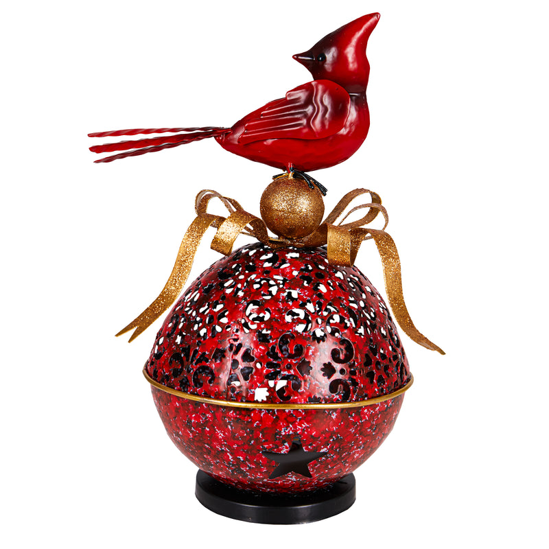 Evergreen Statuary,10"H LED Cardinal On Ornament,5.91x7.09x10.43 Inches