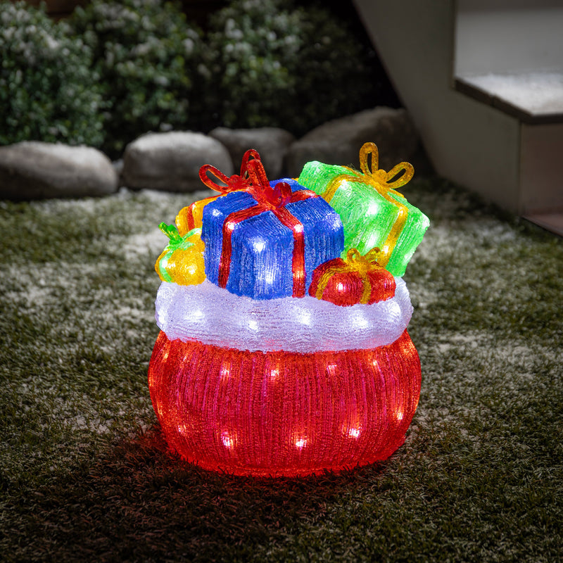 LED Bag Of Presents Garden Decor,2la2613