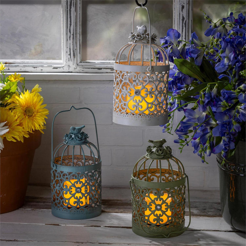 Birdhouse Lantern with LED Candle