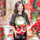 Holiday Poinsettia Garden Statue, LED Resin Statue, Snowman and Santa, 18"H, Asst of 2