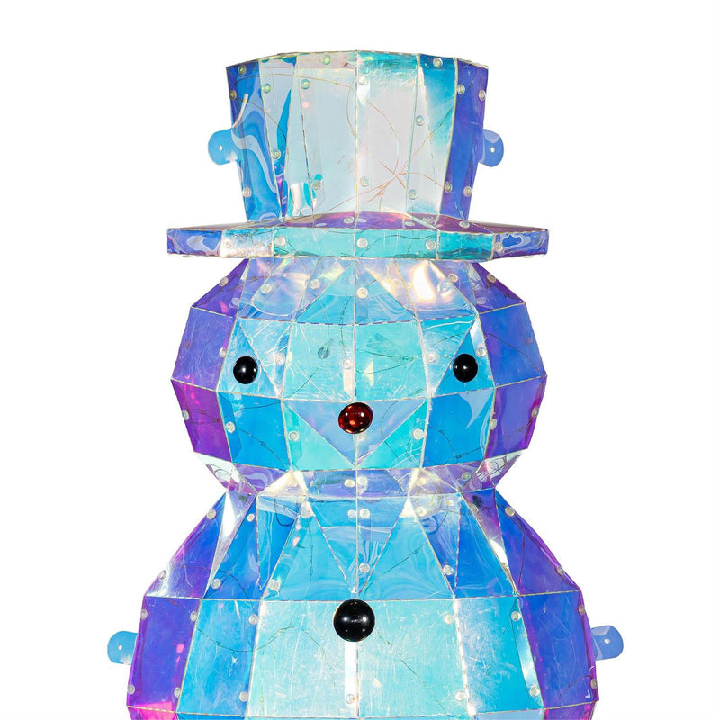 Season to Sparkle Garden Statue, LED PVC Statue, Iridescent Snowman, 35.5"H