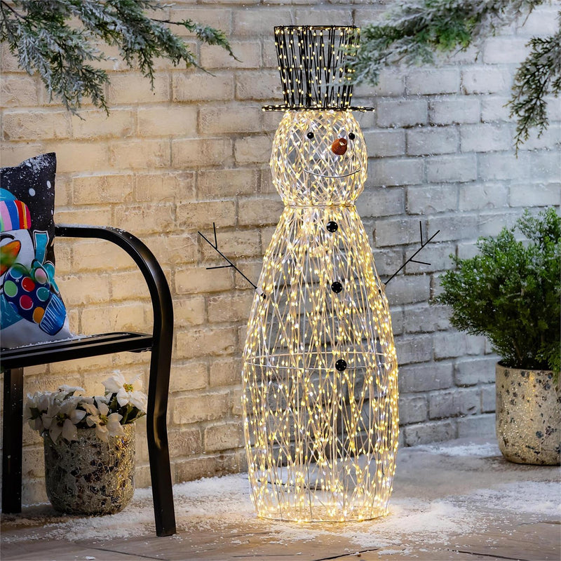 Season to Sparkle Garden Statue, Acrylic LED Statue, Snowman 40"H