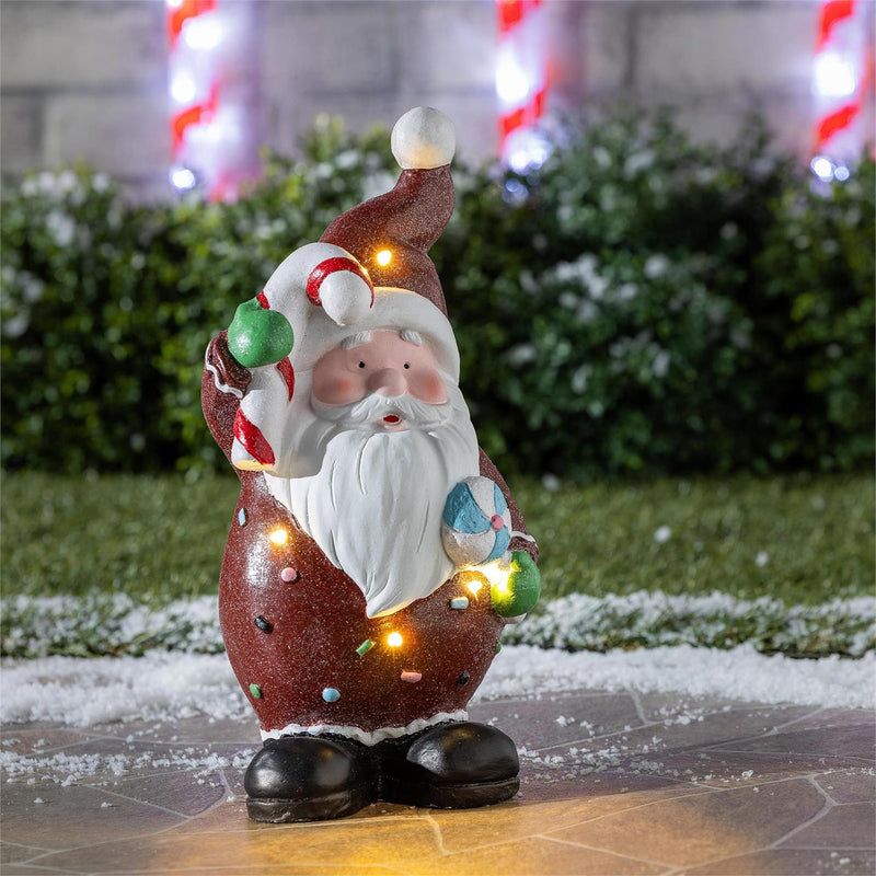 Baking Spirits Bright Garden  Statue, Resin LED Statue, Santa, 16"H