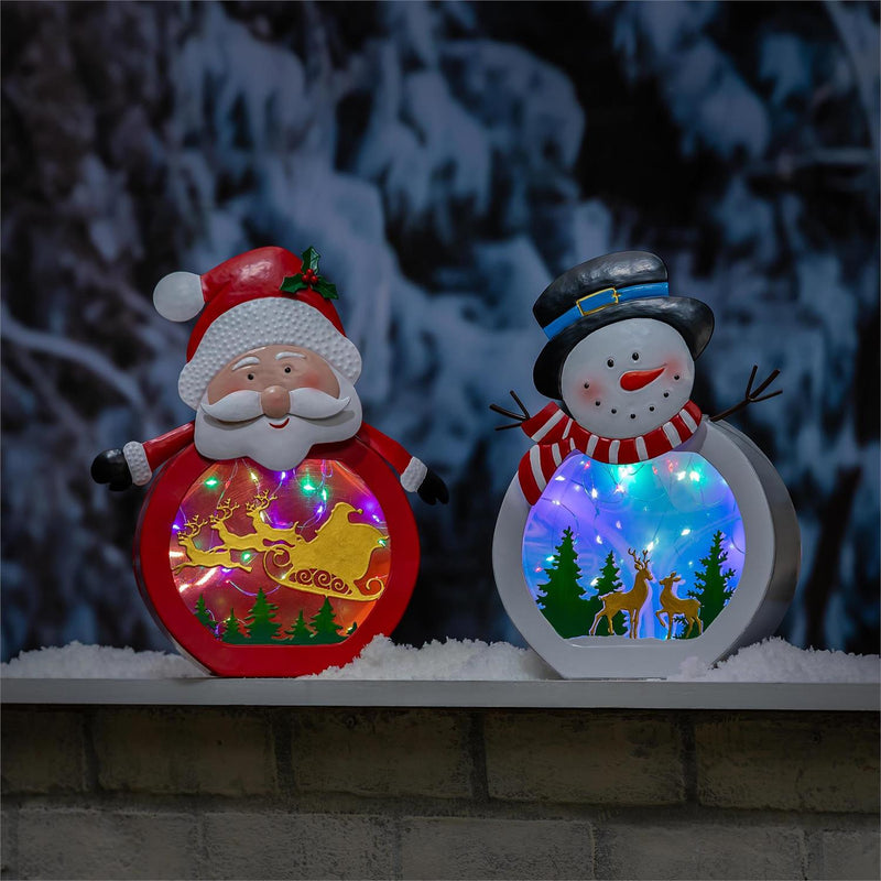 Season to Sparkle Garden Statue, LED RGB Color Changing Statue, Holiday Cheer, 12"H, Asst of 2