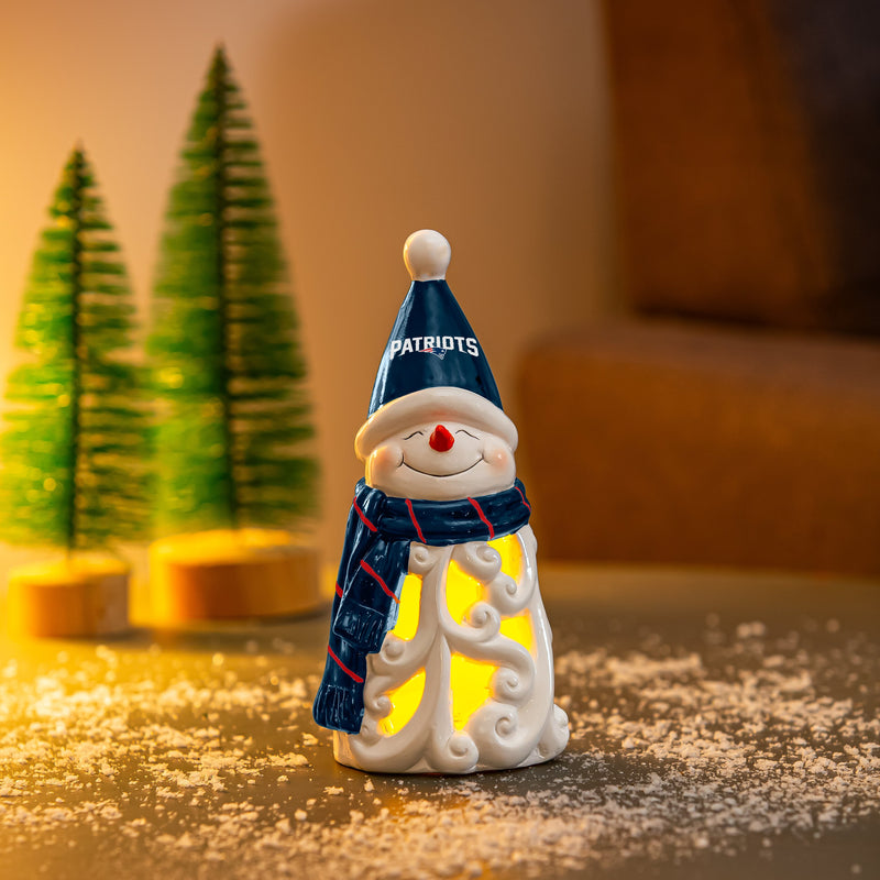 New England Patriots Snowman LED Statuary, 8"