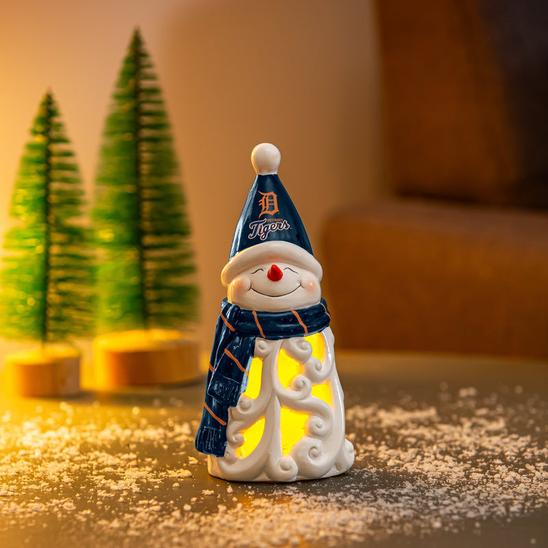 Detroit Tigers Snowman LED Statuary, 8"