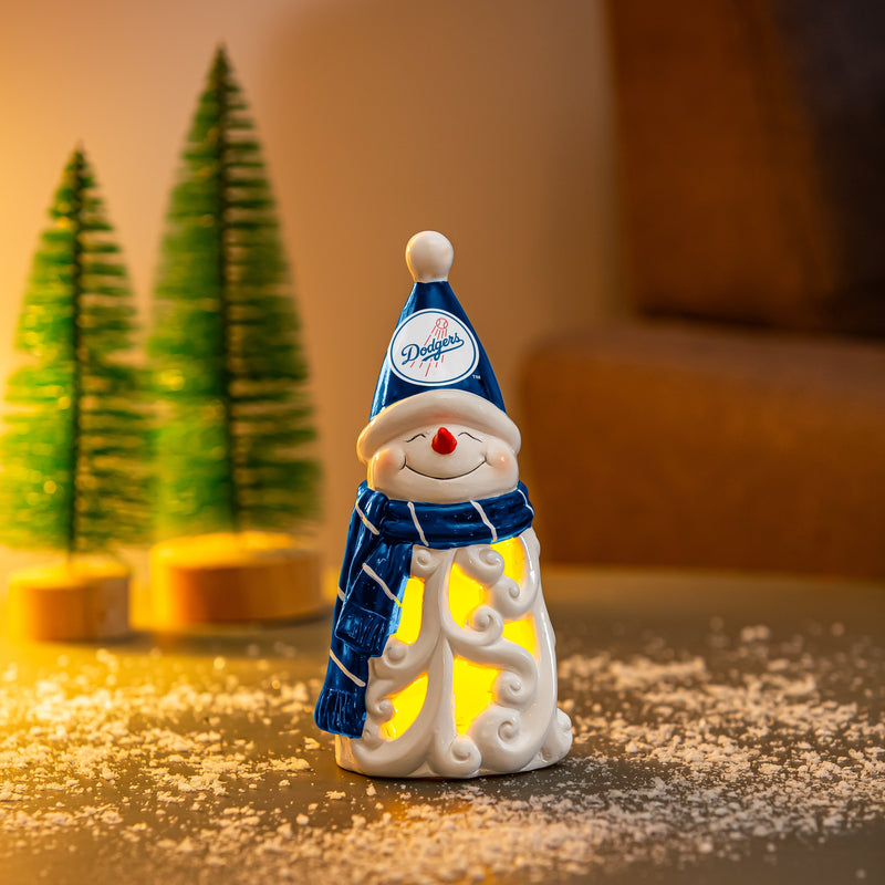 Los Angeles Dodgers Snowman LED Statuary, 8"