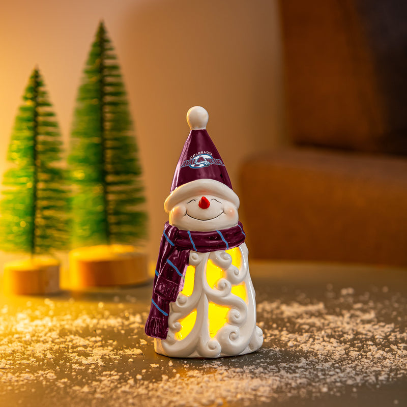 Colorado Avalanche Snowman LED Statuary, 8"