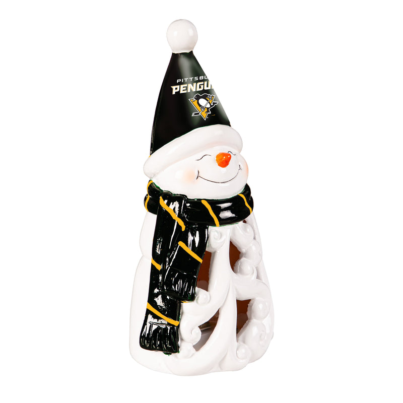 Pittsburgh Penguins Snowman LED Statuary, 8"