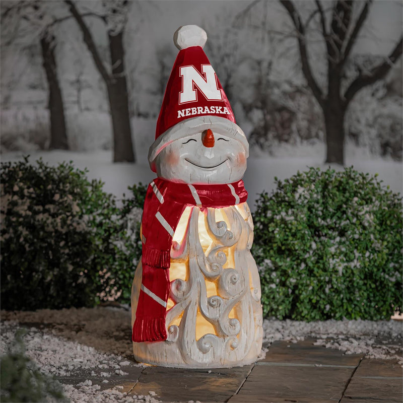 University of Nebraska Snowman LED Statuary, 26"