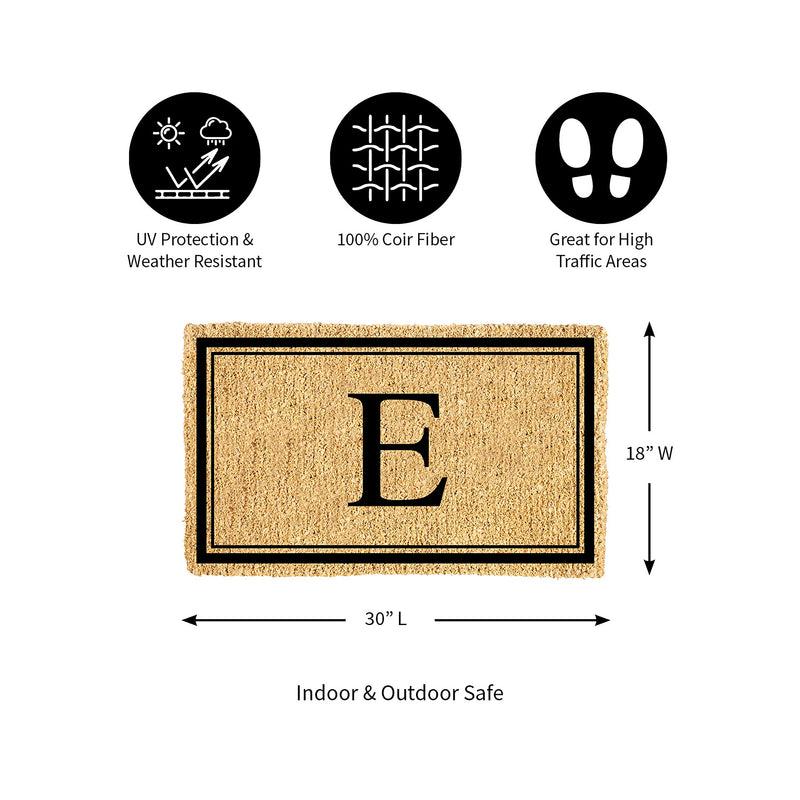 Monogram Coir Mat, Letter  "E"