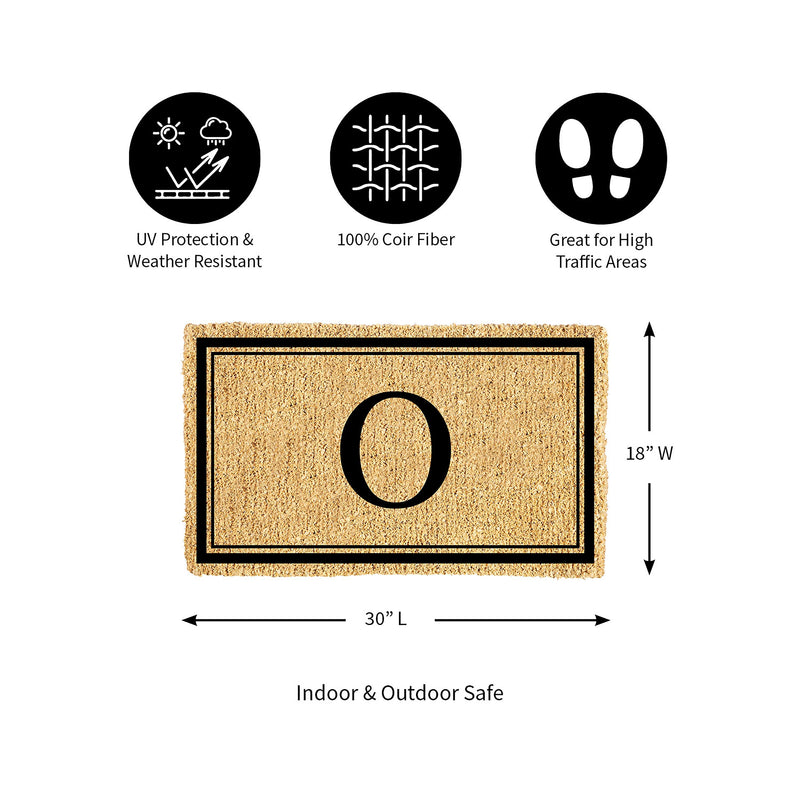 Monogram Coir Mat, Letter  "O"