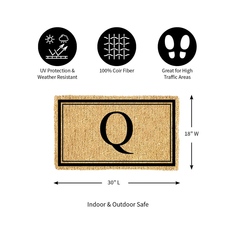 Monogram Coir Mat, Letter  "Q"