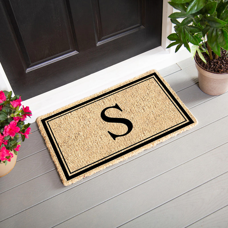 Monogram Coir Mat, Letter  "S"