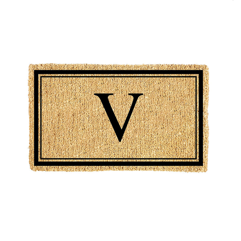 Monogram Coir Mat, Letter  "V"